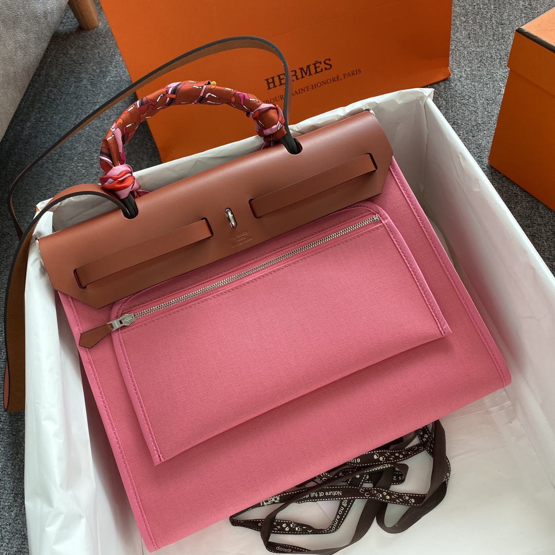 에르메스 에르백31 립스틱 핑크 브라운 은장